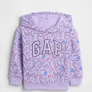 NWT GAP Kids Relaxed Logo Graphic Hoodie Lavender, size 3T